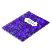 Monogrammed Paars Blue Black Scroll Notitieboek (Linkerzijde)
