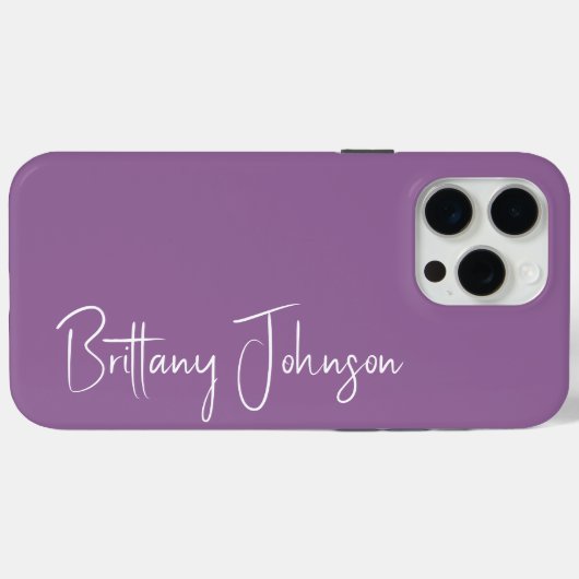 Monogrammed Paars Case-Mate iPhone Case (Achterkant (horizontaal))