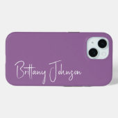 Monogrammed Paars Case-Mate iPhone Case (Achterkant (horizontaal))