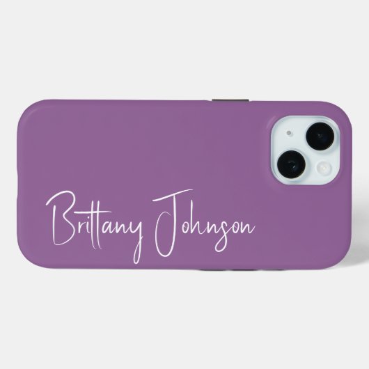 Monogrammed Paars Case-Mate iPhone Case (Achterkant (horizontaal))