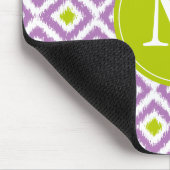Monogrammed Paars en Green Ikat Pattern Muismat (Hoek)