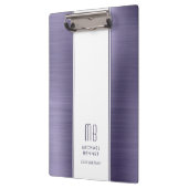 Monogrammed Paars geborsteld Metallic Zaken Klembord (Links)