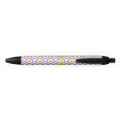 Monogrammed Paars Groene Ikat Pattern Zwarte Inkt Pen (Achterkant)
