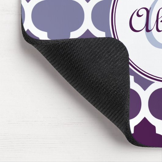 Monogrammed Paars Ombre Moroccan Lattice Pattern Muismat (Hoek)