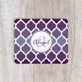 Monogrammed Paars Ombre Moroccan Lattice Pattern Muismat