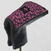 Monogrammed Paars-valleurenpatroon Golfheadcover (3/4 voorkant)