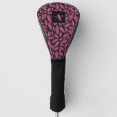 Monogrammed Paars-valleurenpatroon Golfheadcover (Voorkant)