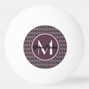 Monogrammed Paars Violet Deer Persoonlijk N2 Pingpongbal