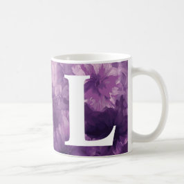 Monogrammed Paarse Bloemen Mok