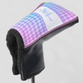 Monogrammed Paarse en blauwe ombre Diamonds Golfheadcover (3/4 voorkant)