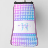 Monogrammed Paarse en blauwe ombre Diamonds Golfheadcover (Draai 90)