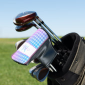 Monogrammed Paarse en blauwe ombre Diamonds Golfheadcover (Insitu)