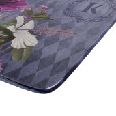 Monogrammed Paarse Floral Snijplank (Hoek)