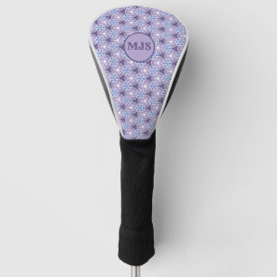 Monogrammed Paarse Floral Waterverf Pattern Golfheadcover