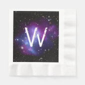 Monogrammed Paarse Galaxy Cluster Servetten (Voorkant)