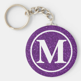 Monogrammed Paarse Glitz BB Sleutelhanger