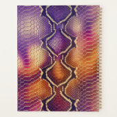 Monogrammed Paarse & Gouden Glinsterende Slangenhu Planner (Achterkant)