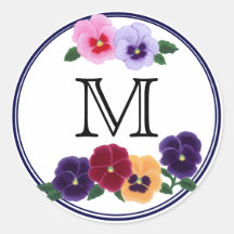 Monogrammed Pansies Floral