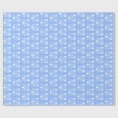 Monogrammed Pastel Blue XO, Harten Bruid en Bruide Cadeaupapier (Vlak)