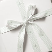 Monogrammed pastel groen en wit gestreept grosgrain lint