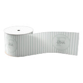 Monogrammed pastel groen en wit gestreept grosgrain lint (Spoel)