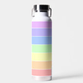 Monogrammed Pastel Rainbow Kleurrijke Stripes Mode Waterfles (Voorkant)
