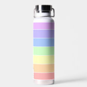Monogrammed Pastel Rainbow Kleurrijke Stripes Mode Waterfles (Achterkant)