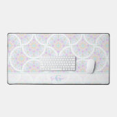 Monogrammed Pastel Rainbow Sundae Mandala Art Deco Bureaumat (Keyboard & Muis)