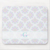 Monogrammed Pastel Rainbow Sundae Mandala Art Deco Muismat (Voorkant)