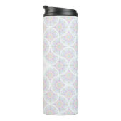 Monogrammed Pastel Rainbow Sundae Mandala Art Deco Thermosbeker (Geroteerd rechts)