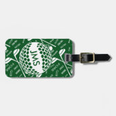 Monogrammed Pattern voor de Golfer Bagagelabel (Voorkant horizontaal)