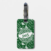 Monogrammed Pattern voor de Golfer Bagagelabel (Achterkant verticaal)