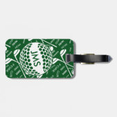 Monogrammed Pattern voor de Golfer Bagagelabel (Achterkant horizontaal)