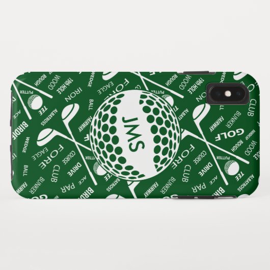 Monogrammed Pattern voor de Golfer Case-Mate iPhone Case (Achterkant (horizontaal))