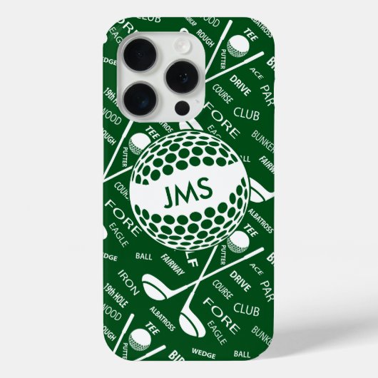 Monogrammed Pattern voor de Golfer Case-Mate iPhone Case (Achterkant)