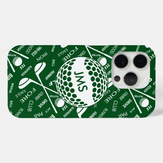 Monogrammed Pattern voor de Golfer Case-Mate iPhone Case (Achterkant (horizontaal))