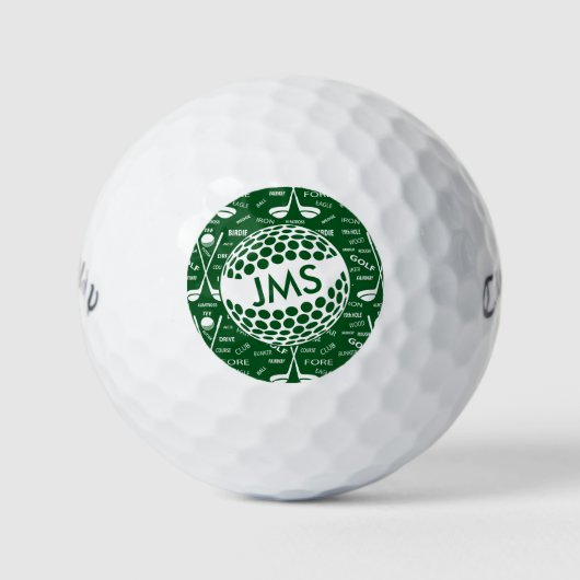 Monogrammed Pattern voor de Golfer Golfballen (Voorkant)