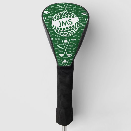 Monogrammed Pattern voor de Golfer Golfheadcover (Voorkant)