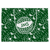 Monogrammed Pattern voor de Golfer Large Cadeautasje (Voorkant)