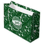 Monogrammed Pattern voor de Golfer Large Cadeautasje (Voorkant Gekanteld)