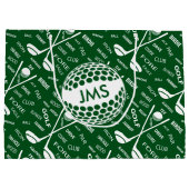Monogrammed Pattern voor de Golfer Large Cadeautasje (Achterkant)