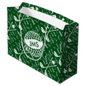 Monogrammed Pattern voor de Golfer Large Cadeautasje (Achterkant Gekanteld)