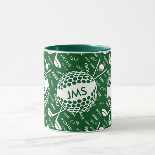 Monogrammed Pattern voor de Golfer Mok (Midden)