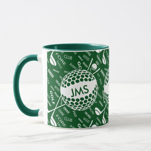 Monogrammed Pattern voor de Golfer Mok (Links)