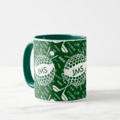 Monogrammed Pattern voor de Golfer Mok (Voorkant links)