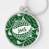 Monogrammed Pattern voor de Golfer Sleutelhanger (Voorkant)