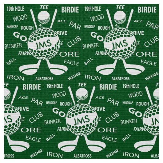 Monogrammed Pattern voor de Golfer Stof (Swatch)