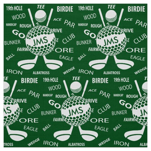 Monogrammed Pattern voor de Golfer Stof (Swatch)