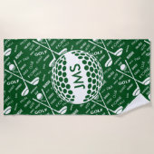 Monogrammed Pattern voor de Golfer Strandlaken (Voorkant)