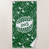 Monogrammed Pattern voor de Golfer Strandlaken (Voorkant)